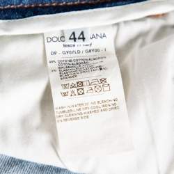 Pre Owned Dolce & Gabbana Blue Faded Denim Distressed Classic Jeans S