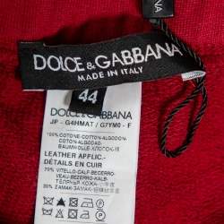 Dolce & Gabbana Burgundy Cotton Contrast Trim Detail Sweat Pants S