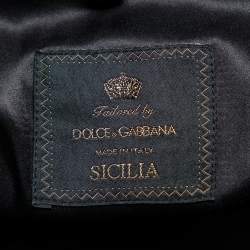 Pre Owned Dolce & Gabbana Metallic Lurex Jacquard Double Breasted Sicilia Blazer 3XL