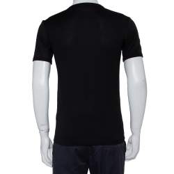 Pre Owned Dolce & Gabbana Black Cotton Embellished Crewneck T-Shirt S