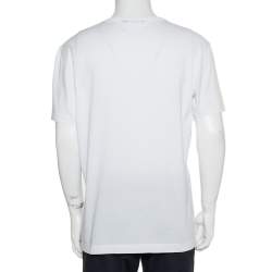 مملوكة مسبقًا تي شيرت دولتشي أند غابانا رقبة مستديرة طباعة رويالز هريتدج قطن أبيض مقاس كبير