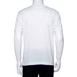 Pre Owned Dolce & Gabbana White Cotton Panda King Printed Crewneck T-Shirt L