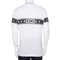Pre Owned Dolce & Gabbana White Cotton DG Stars Millennials Crewneck T-Shirt M
