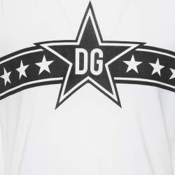 Pre Owned Dolce & Gabbana White Cotton DG Stars Millennials Crewneck T-Shirt M