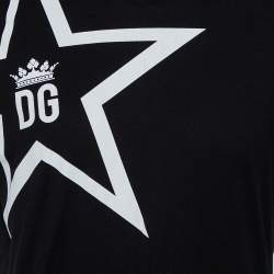 Pre Owned Dolce & Gabbana Black Cotton DG King Millennials Crewneck T-Shirt L