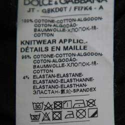 Pre Owned Dolce & Gabbana Black Cotton DG King Millennials Crewneck T-Shirt L