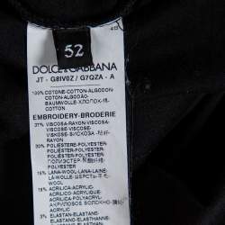 Pre Owned Dolce & Gabbana Black DG Royals Patch Cotton Crewneck T-Shirt XL