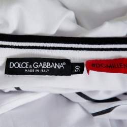 Pre Owned Dolce & Gabbana White Cotton DG Star Millennials Crewneck T-Shirt L