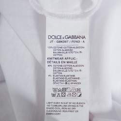 Pre Owned Dolce & Gabbana White Cotton DG Star Millennials Crewneck T-Shirt L