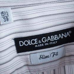 مملوكة مسبقًا Dolce & Gabbana Men's Striped Button Down Shirt S