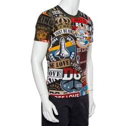 Pre Owned Dolce & Gabbana Multicolor Multiprinted Cotton Crewneck T-Shirt S
