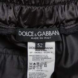 Pre Owned Dolce & Gabbana Black Synthetic Side Strip Detail Shorts XL