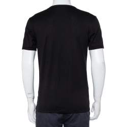 Pre Owned Dolce & Gabbana Black Logo Printed Cotton Crewneck T-Shirt S