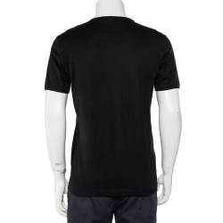 Pre Owned Dolce & Gabbana Black Logo Printed Cotton Crewneck T-Shirt M