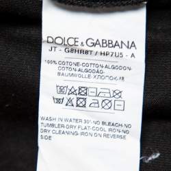 Pre Owned Dolce & Gabbana Black Logo Printed Cotton Crewneck T-Shirt M