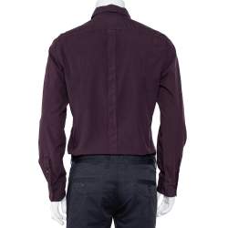 Pre Owned Dolce & Gabbana Magenta Cotton Button Front Shirt L