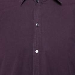 Pre Owned Dolce & Gabbana Magenta Cotton Button Front Shirt L