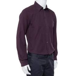 Pre Owned Dolce & Gabbana Magenta Cotton Button Front Shirt L