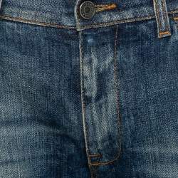 Pre Owned Dolce & Gabbana Blue Light Wash Denim Distressed Jeans M