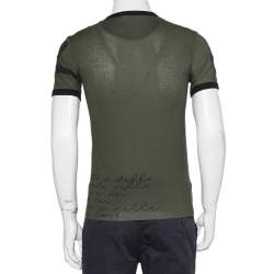 مملوكة مسبقًا تي شيرت دولتشي أند غابانا رقبة مستديرة قطن مطبوع زهرة دوار الشمس أخضر مقاس صغير جداً (اكس سمول)