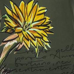 مملوكة مسبقًا تي شيرت دولتشي أند غابانا رقبة مستديرة قطن م طبوع زهرة دوار الشمس أخضر مقاس صغير جداً (اكس سمول)