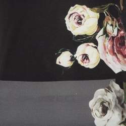 Pre Owned Dolce & Gabbana Charcoal Grey Floral Printed Cotton Crewneck T-Shirt XS