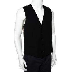 Pre Owned Dolce & Gabbana Black & Beige Cotton Vest XL