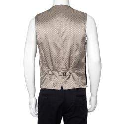 Pre Owned Dolce & Gabbana Black & Beige Cotton Vest XL