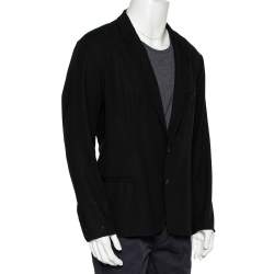 Pre Owned Dolce & Gabbana Black Wool Button Front Lightweight Blazer XXL