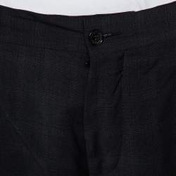 Pre Owned Dolce & Gabbana Charcoal Grey Checkered Wool Tapered Leg Pants L