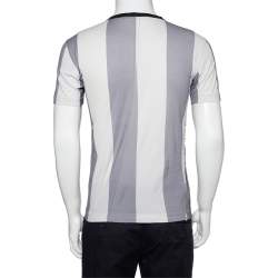 Pre Owned Dolce & Gabbana Grey Lemon Print Cotton Raw Seam & Stitch Detail T-Shirt S