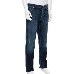 مملوكة مسبقًا بنطلون جينز دولتشي أند غابانا ممزق 16 دنيم كحلي مقاس كبير جداً جداً