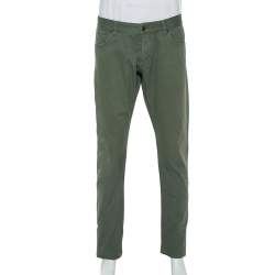 مملوكة مسبقًا Dolce & Gabbana Green Denim 14 Gold Fit Jeans XXL