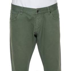 مملوكة مسبقًا Dolce & Gabbana Green Denim 14 Gold Fit Jeans XXL