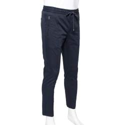 Pre Owned Dolce & Gabbana Navy Blue Cotton Track Pants S