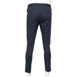 Pre Owned Dolce & Gabbana Navy Blue Cotton Track Pants S