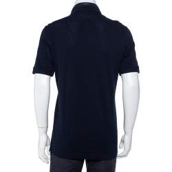 Pre Owned تي شيرت بولو دولتشي أند غابانا سحاب ياقة بيك قطن كحلي مقاس كبير