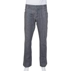 Pre Owned بنطلون جينز دولتشي أند غابانا كلاسيك 14 دنيم رمادي مقاس كبير جدا جدا