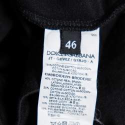 Pre Owned تي شيرت دولتشي أند غابانا رقبة مستديرة مزخرف شعار قطن أسود مقاس صغير