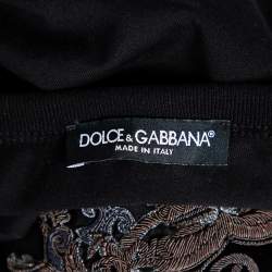 Pre Owned تي شيرت دولتشي أند غابانا رقبة مستديرة مزخرف شعار قطن أسود مقاس صغير
