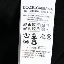 Pre Owned Dolce & Gabbana Black Logo Embroidered Cotton Pique Polo T-Shirt 3XL