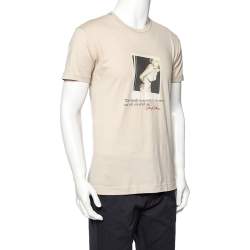 Dolce & Gabbana Beige Cotton Marilyn Monroe Printed Crewneck T