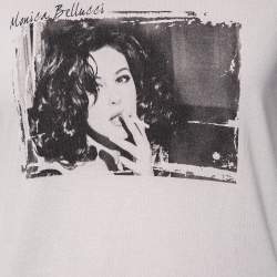 مملوكة مسبقًا Dolce & Gabbana Grey Monica Bellucci Printed Cotton Crewneck T-Shirt M