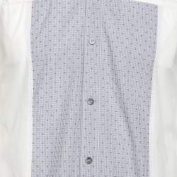 Pre Owned قميص دولتشي أند غابانا قطن أبيض بقصات متباينة بأزرار أمامية مقاس متوسط - ميديوم