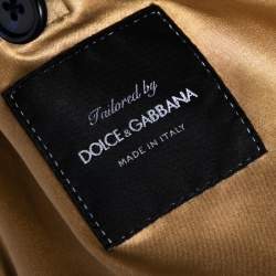 Dolce & Gabbana Navy Blue Wool Button Front Coat XL