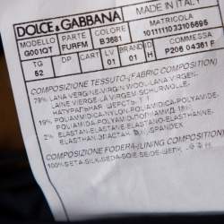 Dolce & Gabbana Navy Blue Wool Button Front Coat XL