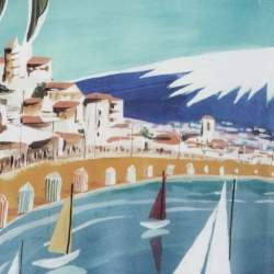 Pre Owned Dolce & Gabbana Blue Catania Tropical Ringer Printed Cotton T-shirt XS