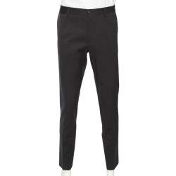Pre Owned Dolce & Gabbana Grey Wool Tapered Classic Trousers L 