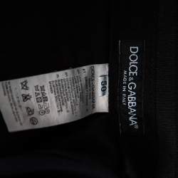 Pre Owned بنطلون دولتشي أند غابانا صوف أزرق كحلي بأرجل ضيقة مقاس كبير - لارج