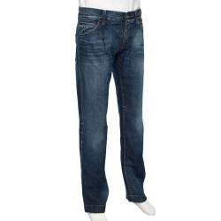 مملوكة مسبقًا Dolce & Gabbana Medium Wash Blue Denim 14 Fit Jeans L